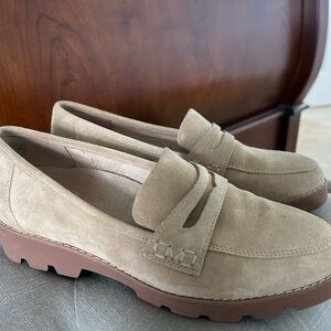Vionic Beige Suede Slip-On Shoes